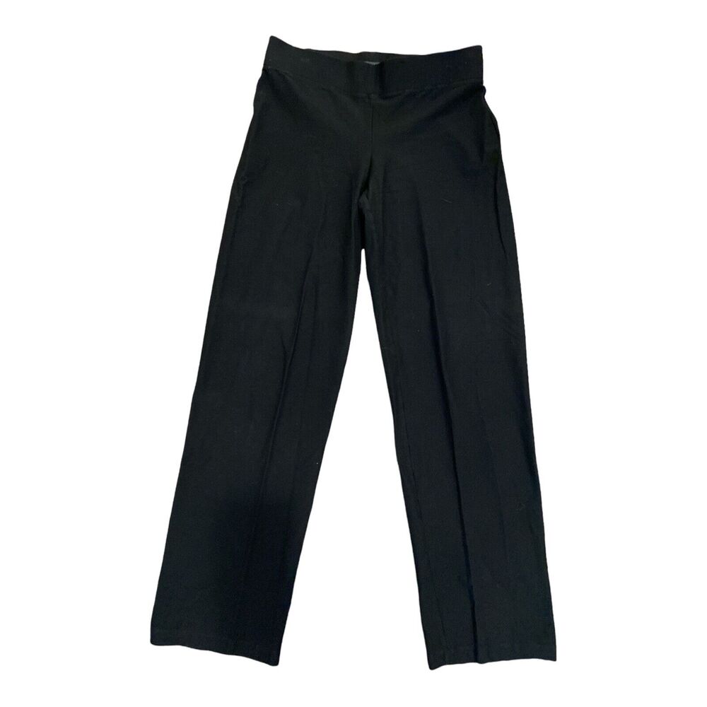 Eileen‎ Fisher Sz XS Black Washable Stretch Crepe Slim Straight Pants